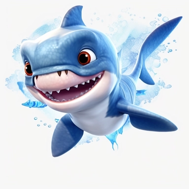 Baby Hammerhead Shark, Embarking on a thrilling underwater race with fellow baby sea creatures , clipart for nursuring, animated, white transparent background