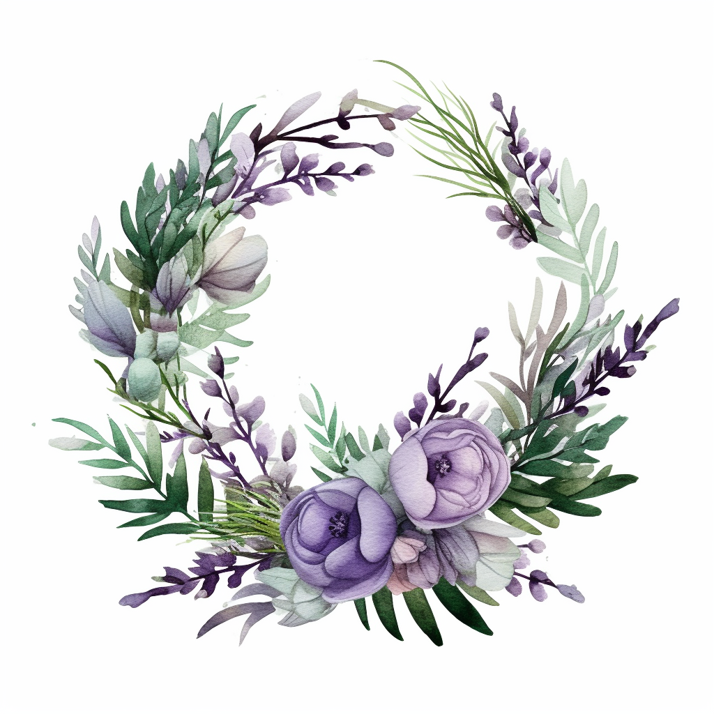 lavender wreath cliparts