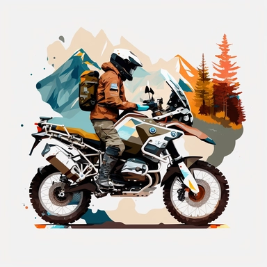 bmw gs, adventures, clipart, simplistic, poster paints