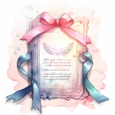Graceful Baptism Watercolor Clipart - Pastel pink Baptism Certificate: This clipart represents a baptism certificate in pastel blue, highlighting the official recognition of this spiritual milestone.