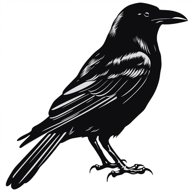 crow clipart, white background,