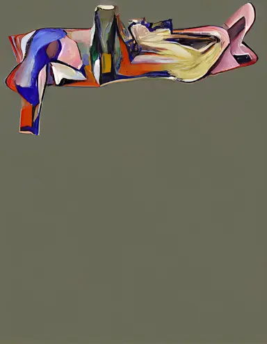 A painting by Willem De Kooning and Dana Schutz. 3D 1990s Clipart