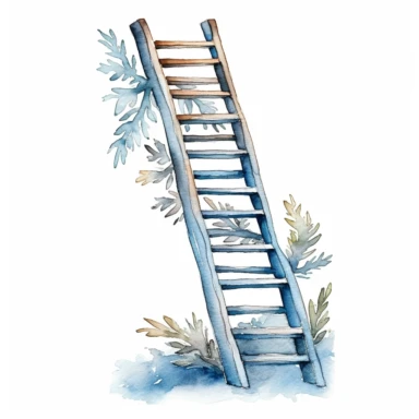ladder , watercolour clipart, white background