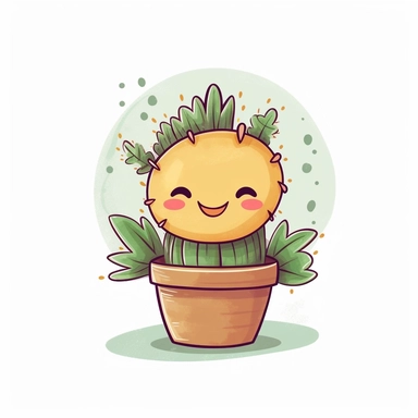 Embrace the summer spirit with an adorable clipart illustration featuring a cute cactus in a vibrant cartoon style against a clean white background. Picture a delightful cactus with a smiling face and lively eyes, radiating the joyful vibes of the season. Utilize a bright and lively color palette, featuring shades of vibrant greens, sunny yellows, and playful pops of colors like pinks or oranges, to capture the vibrant essence of a summer day. Enhance the composition with elements like sunglasse