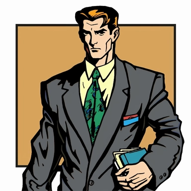 man in suit, cd-rom, 90s clip art