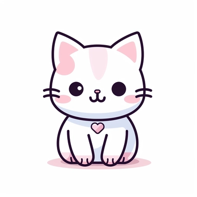 cute and kawaii cat clipart icon white background no text