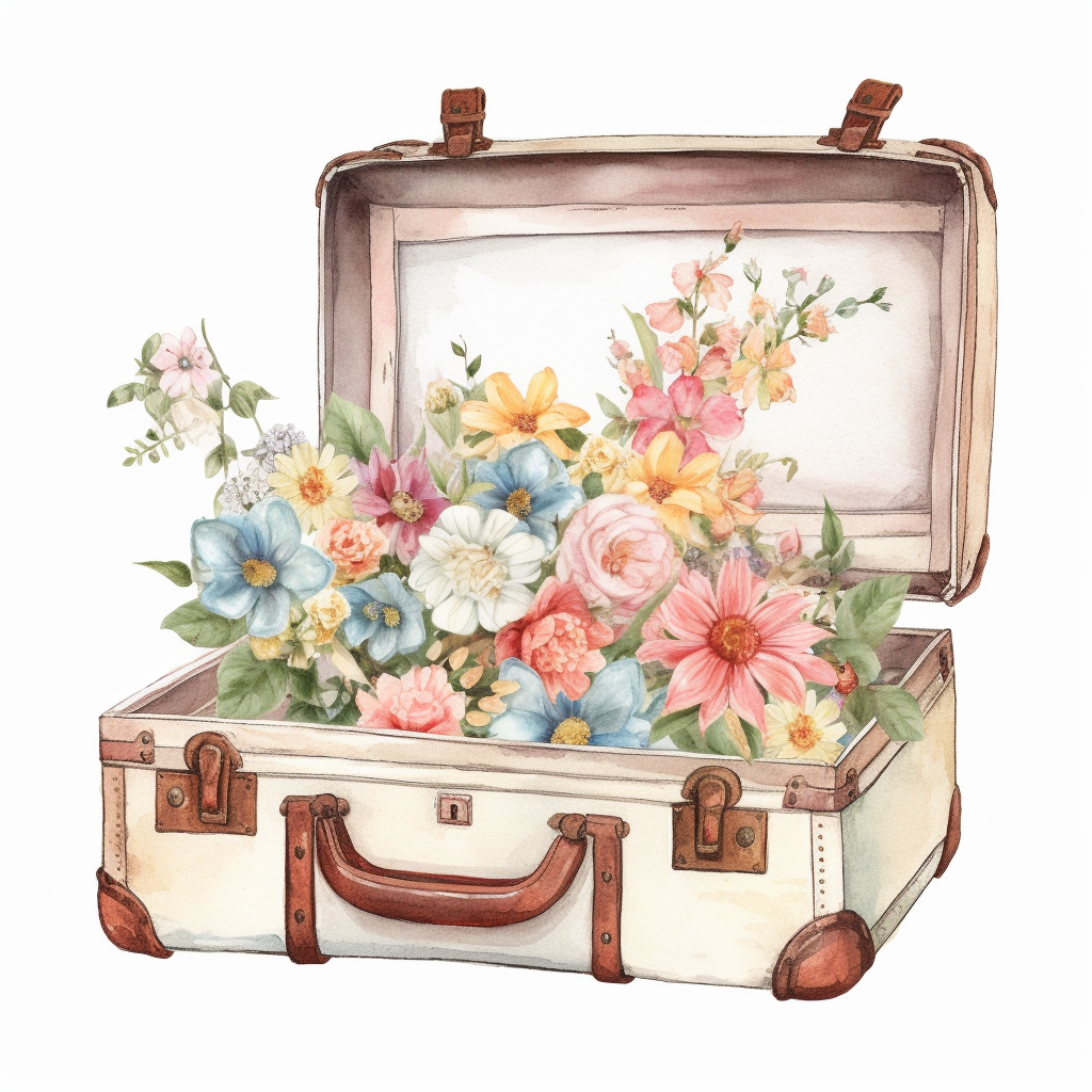 open suitcase clipart
