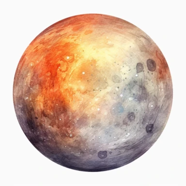 realistic watercolor mercury planet clipart