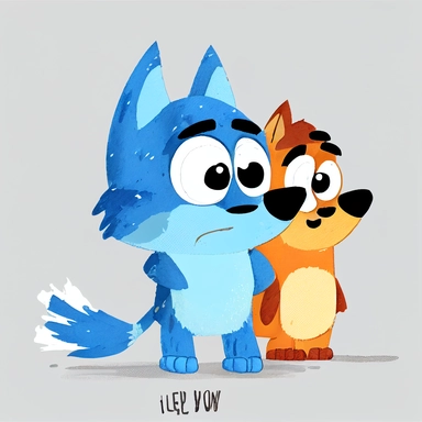 Bluey Clipart cartoon movie watercolor, cartoon silhouette, kids tv