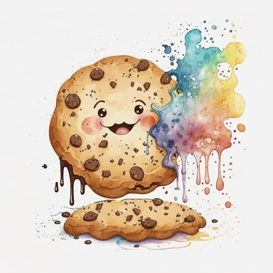 cute cookies , sweet , cartonny, white background , clipart, watersplash , watercolour , funny cookie