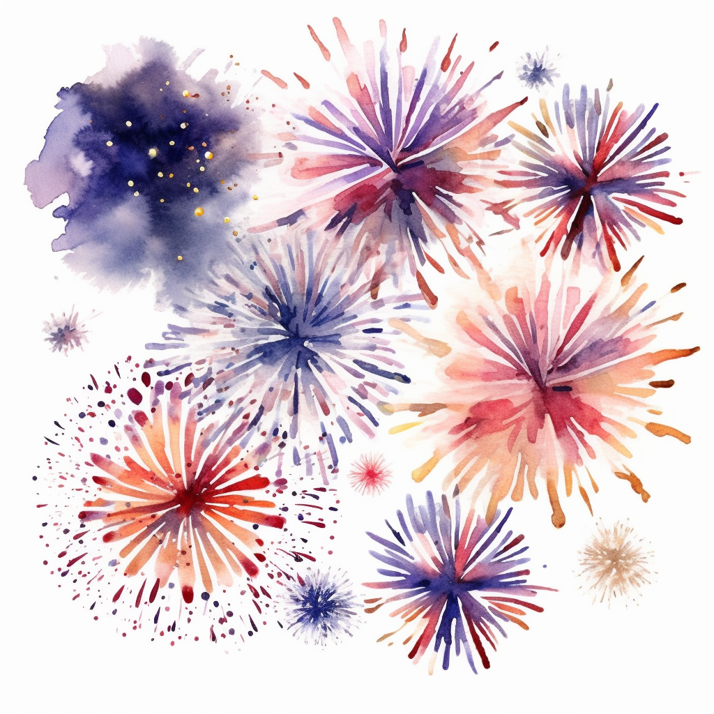 4th of july fireworks clipart