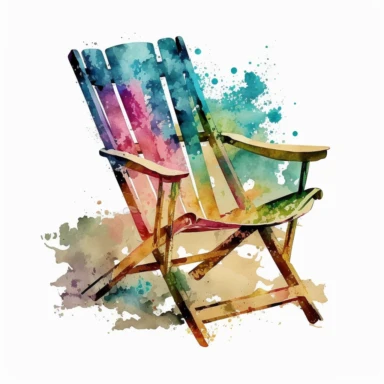watercolor single Lawn Chair clipart
