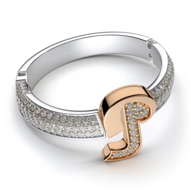 clipart Elegant women's bracelet , letter P , white background