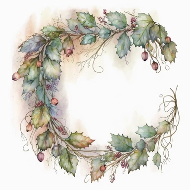 garland light Christmas,Watercolor style, Clipart,highly detailed on white background