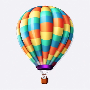 Hot Air Balloon realistic Clipart, White Background