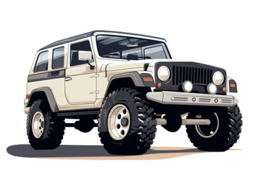 jeep car clipart graphic, white png background