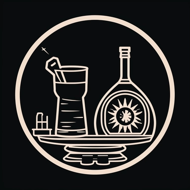 a design for a bar coaster using a single color in the style of clipart or cutout