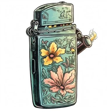 clipart vintage western pastel lighter with flames
