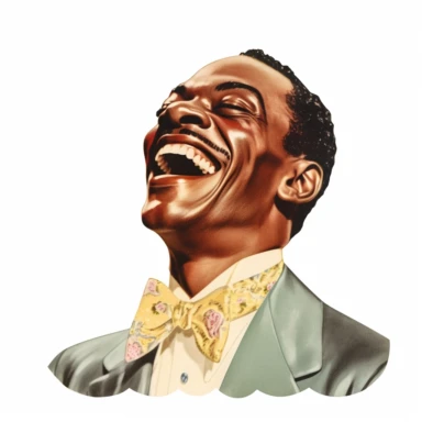 vintage 1920 black man laughing with closed eyes portrait Clipart Illustration, Chromolithograph, 1920s Illustration, Vintage, Chromolithograph, Colorful, Antique, Ephemera, Clipart, 8k, Isolated on white