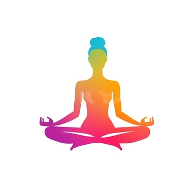 adorable simple yoga logo clipart, white background
