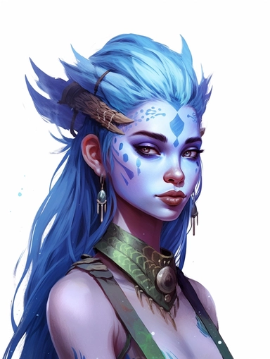 avatar character,blue and purple, clipart png, realistic, digital painting, WHITE BACKGROUND, fantasy style, realistic, painting, watercolor, 8k, ultra details,