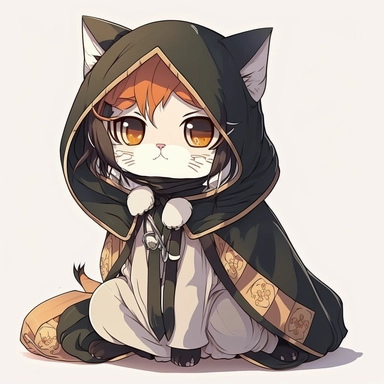 cute anime cat cosplaying clipart