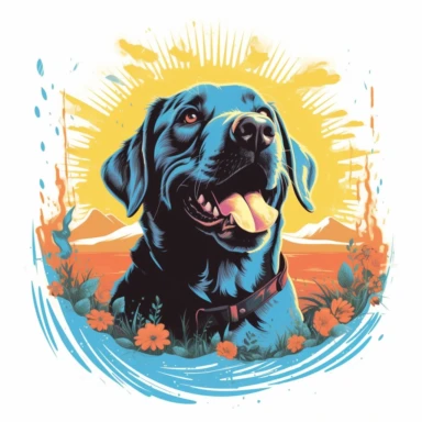 unique qualities of Labrador Retrievers, capturing their playful and friendly nature through illustrations, vector, clipart for a t-shirt