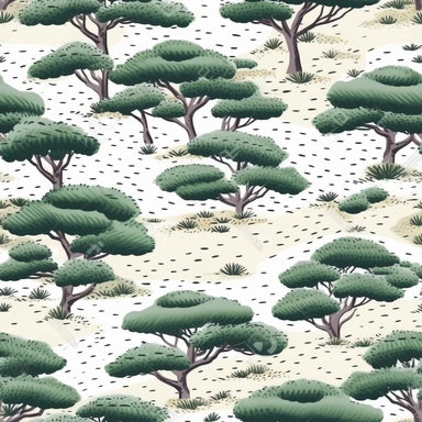Greeting Pine on Mount Huangshan Mountain, evenly distributed, vector graphics, illustrations, screen printing, tiled,Abstract,Sparse,childlike,water clipart,very cute dreamy,repeat, vector illustration,on white background