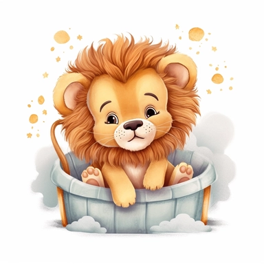 cute lion clipart for a baby bedroom
