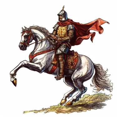 knight on horseback, clipart