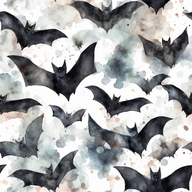 black bat, watercolor clip art, grunge colors, white space, uniform organization, 8k