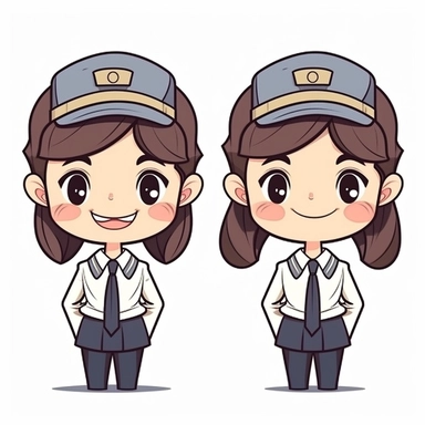 happy cute Administration Staff face, cartoon, clipart, mascot, isolated on white background