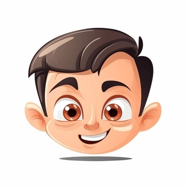happy cute Actor face, cartoon, clipart, mascot, isolated on white background