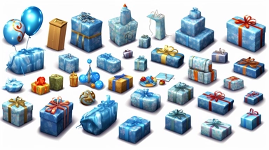 clip art sets for various celebrations and events, including birthdays, weddings, holidays, and parties. Include elements like balloons, cakes, presents, party hats, and festive decorations