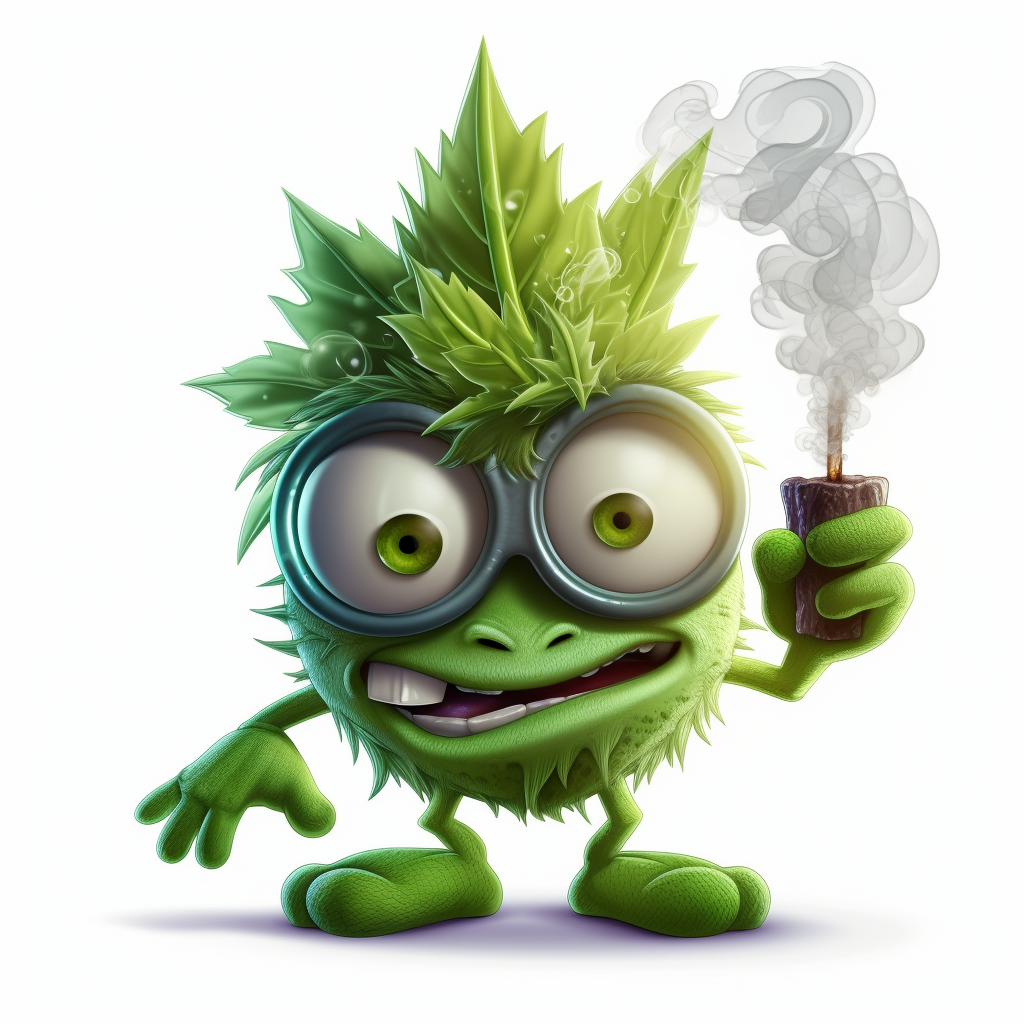 Clipart Stoned cartoon marijuana Leaf Character wit hred eyes and a ...