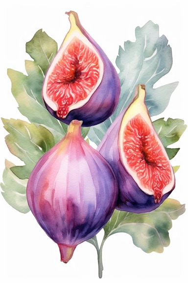 watercolor figs clipart