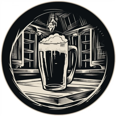 a design for a bar coaster using a single color in the style of clipart or cutout