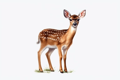 doe , realistic, clipart, 16k, isolated on white background, spaced out ,