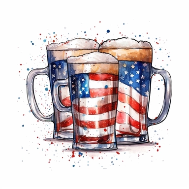 file:///C:/Users/Administrator/Desktop/9c125613eb.jfif Cute Beautiful Patriot three beer cup for 4th of july watercolor sublimation Clipart,Cartoon, hyper realistic, intricate detail, illustration style,high solution,on the white background