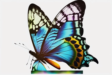 Butterfly half side, clipart, hd, on white background, spaced out