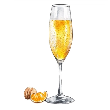 cocktail drink Watercolor Clipart, mimosa cocktail, watercolor mimosa cocktail, champagne flute, Watercolor Rustic Clipart, single design, white background