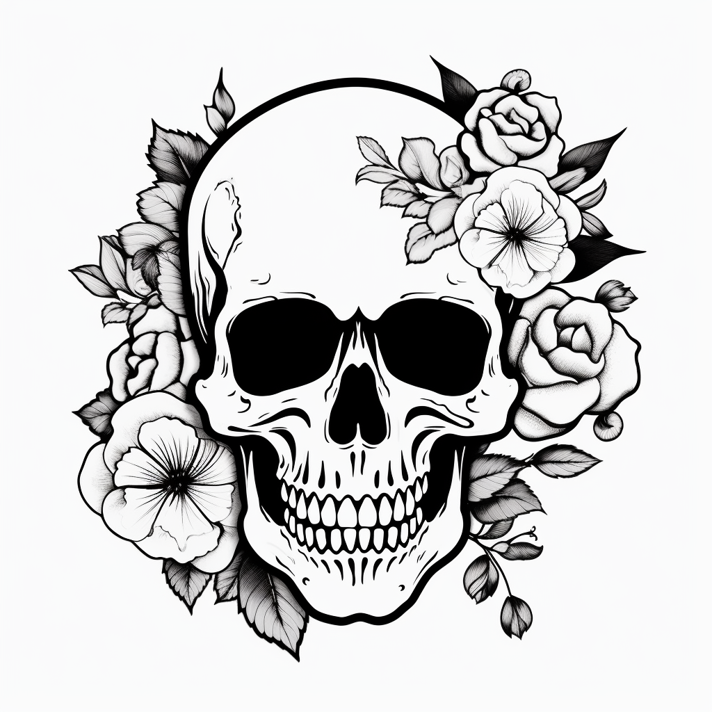 flower clipart black and white
