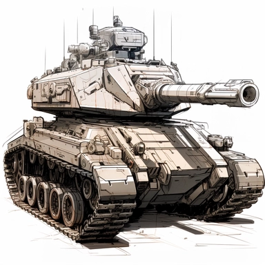 advanced of the future like 2090 combact super heavy tank ,clipart , white baground ,mordern armour like Landkreuzer P. 1000 Ratte tank