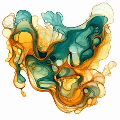 Alcohol ink clipart, line art, teal and amber, Art nouveau home house simple logo, flowing lines, strong contours, clear, no backgroun
