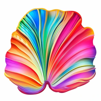 clam shell in the style of lilly pulitzer isolated on a white background, vibrant colors, in the style of clipart