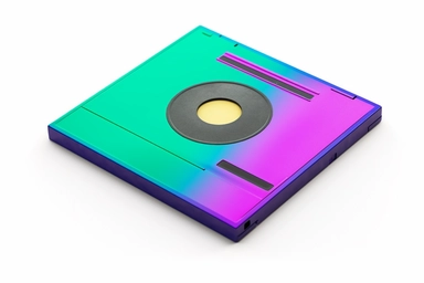 1990's clipart of a floppy disk, 8K, isolated on white background, spaced out,