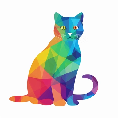 simple doc cat. clipart vector. white background colorful