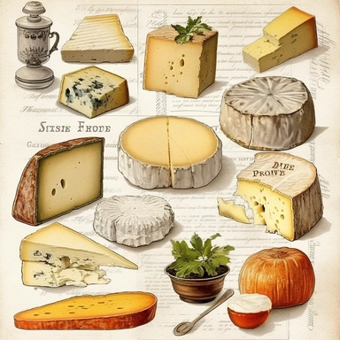 beautiful french cheese Clipart - 13 High Quality JPGs - Digital Download - Card Making, Mixed Media, Digital Paper Craft