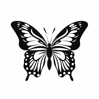 butterfly nature black silhouette vector flat simple identification symbol white backround white background minimalistic clipart png svg
