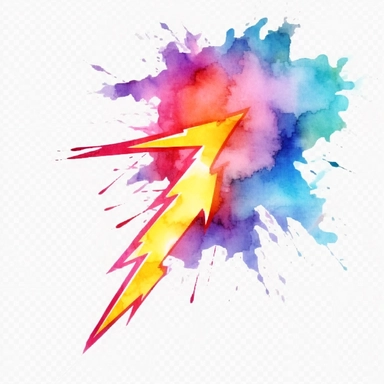 watercolor clipart lightning bolt white background